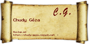 Chudy Géza névjegykártya